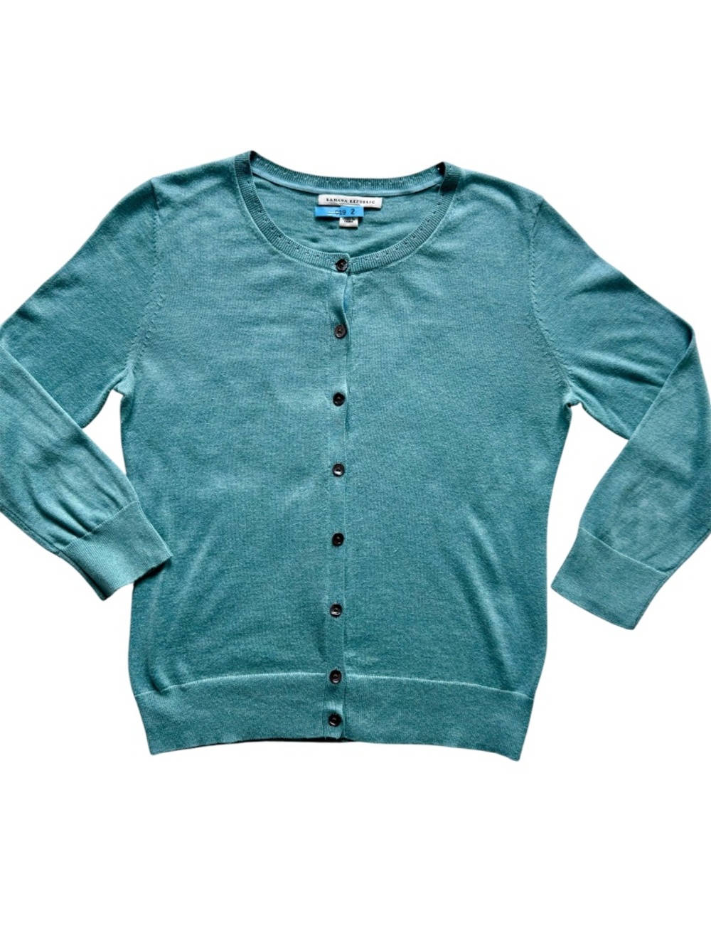 BANANA REPUBLIC | Aqua Silk Cotton Cardigan Sweater Sz S